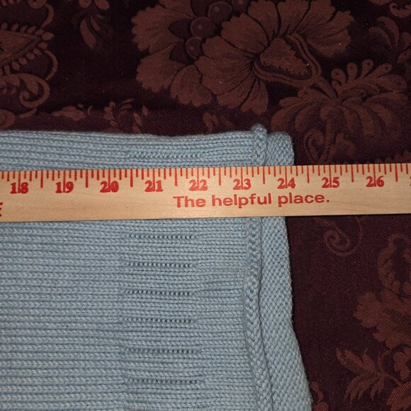 Rey Wear Cotton Blue Mock Neck Palm Tree Sweater Women's Size XL - Picture 3 of 4